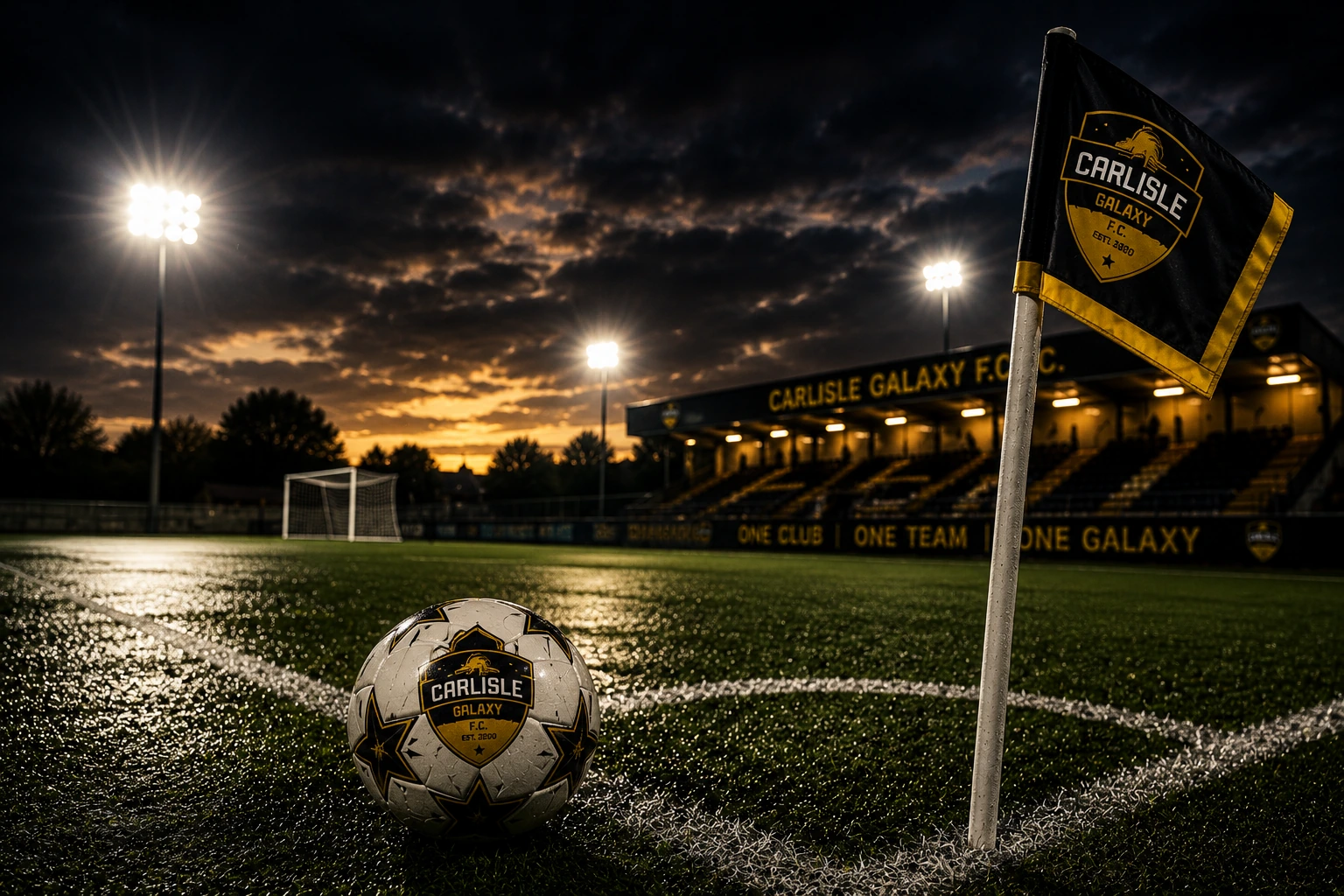 Carlisle Galaxy football pitch in Carlisle under floodlights